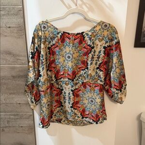 Vibrant Multicolor Blouse with Kaleidoscope Pattern